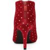 image:imageAllegra K Womens V Cutout Pointed Toe Heel Ankle BootsRed