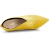image:imageAllegra K Womens V Cutout Pointed Toe Heel Ankle BootsYellow