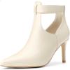 image:imageAllegra K Back Zip Stiletto Heel Pointy Toe Booties for WomenBeige