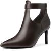 image:imageAllegra K Back Zip Stiletto Heel Pointy Toe Booties for WomenDark Brown