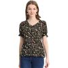 image:imageAllegra K Womens Floral Peasant Peplum Top Ruffle Hem Short Sleeve VNeck Summer BlouseBlack