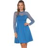 image:imageAllegra K Womens Heart Mesh Sheer Long Sleeve Gothic Cocktail Wedding Guest Skater Party Short DressPeacock Blue