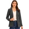 image:imageAllegra K Womens Notched Lapel One Button Boyfriend Blazer Suit Houndstooth Work Office Blazers JacketGrey Black