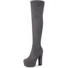 image:imageAllegra K Womens Platform Block Heel Over Knee High BootsGrey
