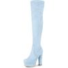 image:imageAllegra K Womens Platform Block Heel Over Knee High BootsSky Blue