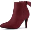 image:imageAllegra K Womens Pointed Toe Stiletto Heel Ankle BootsBurgundy