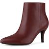 image:imageAllegra K Womens Pointed Toe Zipper Stiletto Heel Ankle BootsBurgundy