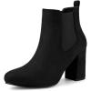 image:imageAllegra K Womens Round Toe Chunky High Heels Ankle Chelsea BootsBlack