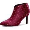 image:imageAllegra K Womens V Cutout Pointed Toe Heel Ankle BootsMarron