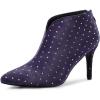 image:imageAllegra K Womens V Cutout Pointed Toe Heel Ankle BootsPurple