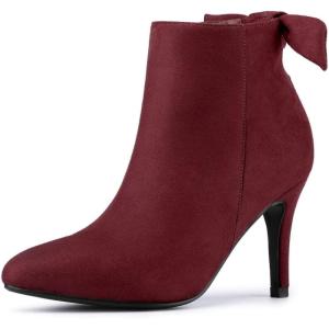 image:imageAllegra K Womens Pointed Toe Stiletto Heel Ankle BootsBurgundy
