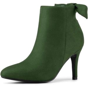 image:imageAllegra K Womens Pointed Toe Stiletto Heel Ankle BootsGreen