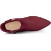 image:imageAllegra K Womens Pointy Toe Buckle Cross Straps Stiletto Heel Ankle BootsBurgundy