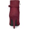 image:imageAllegra K Womens Pointy Toe Buckle Cross Straps Stiletto Heel Ankle BootsBurgundy