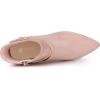 image:imageAllegra K Womens Pointy Toe Buckle Cross Straps Stiletto Heel Ankle BootsDust Pink