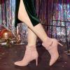 image:imageAllegra K Womens Pointy Toe Buckle Cross Straps Stiletto Heel Ankle BootsDust Pink
