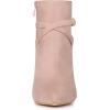 image:imageAllegra K Womens Pointy Toe Buckle Cross Straps Stiletto Heel Ankle BootsDust Pink