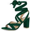 image:imageAllegra K Womens Crisscross Lace Up Green Chunky Heel Sandals  9 m US