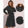 image:imageAllegra K Denim Dress for Womens Long Sleeve Button Down ALine Belted Classic Jean DressesBlack