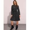 image:imageAllegra K Denim Dress for Womens Long Sleeve Button Down ALine Belted Classic Jean DressesBlack