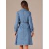 image:imageAllegra K Denim Dress for Womens Long Sleeve Button Down ALine Belted Classic Jean DressesLight Blue