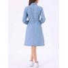 image:imageAllegra K Denim Dress for Womens Long Sleeve Button Down ALine Belted Classic Jean DressesSky Blue