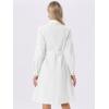 image:imageAllegra K Denim Dress for Womens Long Sleeve Button Down ALine Belted Classic Jean DressesWhite