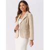 image:imageAllegra K Tweed Blazer for Womens Notch Lapel Long Sleeve 2025 Fall Elegant Business Casual JacketApricot