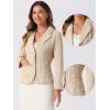 image:imageAllegra K Tweed Blazer for Womens Notch Lapel Long Sleeve 2025 Fall Elegant Business Casual JacketApricot