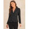 image:imageAllegra K Tweed Blazer for Womens Notch Lapel Long Sleeve 2025 Fall Elegant Business Casual JacketBlack