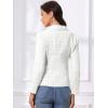image:imageAllegra K Tweed Blazer for Womens Notch Lapel Long Sleeve 2025 Fall Elegant Business Casual JacketBlack White