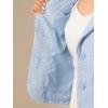 image:imageAllegra K Tweed Blazer for Womens Notch Lapel Long Sleeve 2025 Fall Elegant Business Casual JacketBlue
