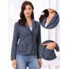 image:imageAllegra K Tweed Blazer for Womens Notch Lapel Long Sleeve 2025 Fall Elegant Business Casual JacketDark Blue