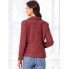 image:imageAllegra K Tweed Blazer for Womens Notch Lapel Long Sleeve 2025 Fall Elegant Business Casual JacketDark Red