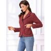 image:imageAllegra K Tweed Blazer for Womens Notch Lapel Long Sleeve 2025 Fall Elegant Business Casual JacketDark Red