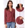 image:imageAllegra K Tweed Blazer for Womens Notch Lapel Long Sleeve 2025 Fall Elegant Business Casual JacketDark Red
