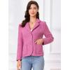 image:imageAllegra K Tweed Blazer for Womens Notch Lapel Long Sleeve 2025 Fall Elegant Business Casual JacketHot Pink