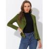 image:imageAllegra K Women Faux Suede Jacket Lapel Draped Open Front Cardigan Casual Trendy Suede BlazerArmy Green