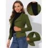 image:imageAllegra K Women Faux Suede Jacket Lapel Draped Open Front Cardigan Casual Trendy Suede BlazerArmy Green