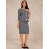image:imageAllegra K Womens 2 Piece Tweed Skirt Set Suit Jacket Pencil Skirt Elegant Business Suits for Women 2025Black