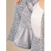 image:imageAllegra K Womens 2 Piece Tweed Skirt Set Suit Jacket Pencil Skirt Elegant Business Suits for Women 2025Gray Blue