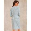 image:imageAllegra K Womens 2 Piece Tweed Skirt Set Suit Jacket Pencil Skirt Elegant Business Suits for Women 2025Light Blue