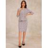 image:imageAllegra K Womens 2 Piece Tweed Skirt Set Suit Jacket Pencil Skirt Elegant Business Suits for Women 2025Pink