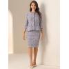 image:imageAllegra K Womens 2 Piece Tweed Skirt Set Suit Jacket Pencil Skirt Elegant Business Suits for Women 2025Purple