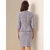 image:imageAllegra K Womens 2 Piece Tweed Skirt Set Suit Jacket Pencil Skirt Elegant Business Suits for Women 2025Purple