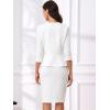 image:imageAllegra K Womens 2 Piece Tweed Skirt Set Suit Jacket Pencil Skirt Elegant Business Suits for Women 2025White