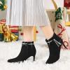 image:imageAllegra K Womens Bling Rhinestone Pointed Toe Stiletto Heels Ankle BootsBlack