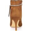 image:imageAllegra K Womens Bling Rhinestone Pointed Toe Stiletto Heels Ankle BootsBrown