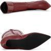 image:imageAllegra K Womens Boot Pointed Toe Kitten Heel Boots Knee High BootsBurgundy