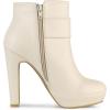 image:imageAllegra K Womens Chunky High Heels Platform Bow Decor Ankle BootsBeige